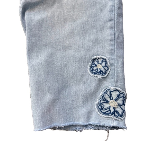 NYDJ Jenna Straight Ankle W/Appliqué Raw Hem Jeans in Palm Desert 18 PETITE - Picture 5 of 8